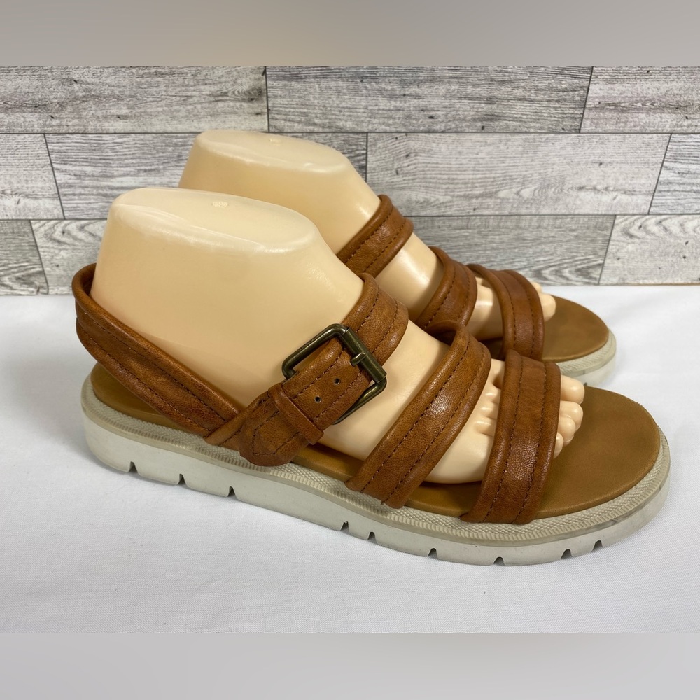 Frye Marlette Natural Leather Buckle Strappy Sandal Women’s Size 9.5